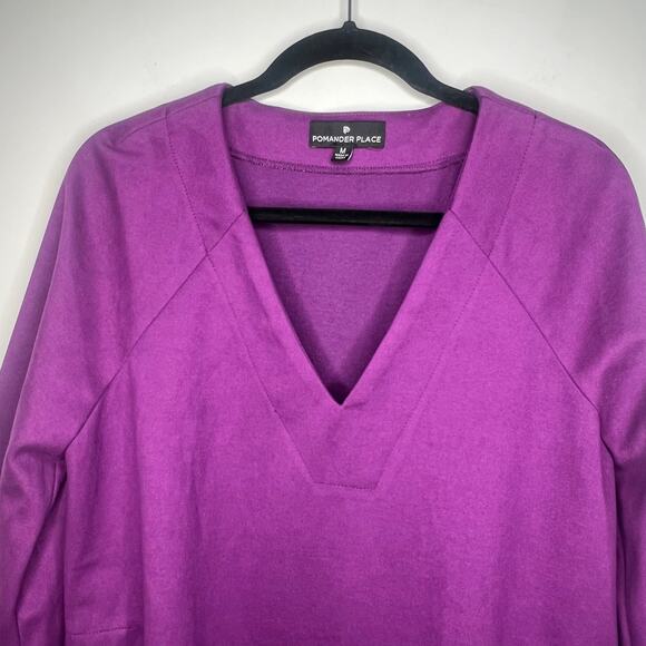 Pomander Place Purple Wide Sleeve Audrey Shift Mini Dress Size Medium - Picture 4 of 6